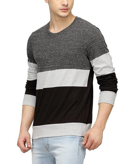 Men Tri Colour Full Sleeve T-Shirt